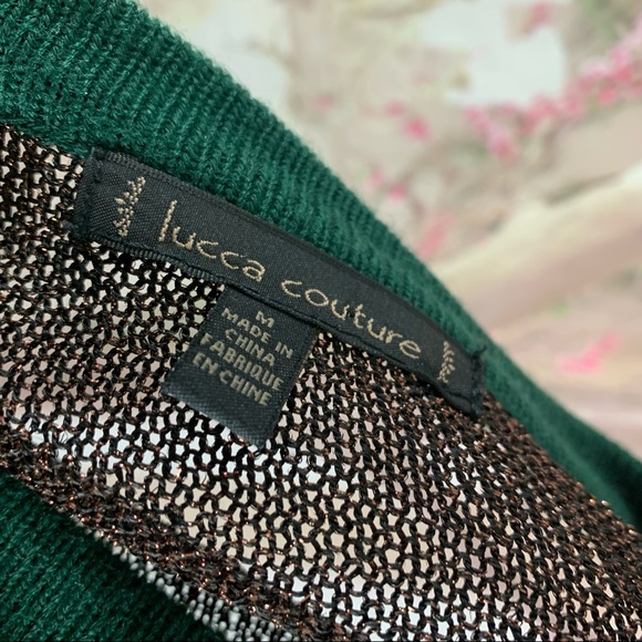 Lucca Couture Green Zig Zag Lurex Icicle Green Sweater - Picture 9 of 10